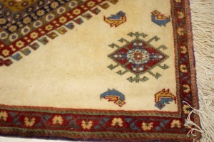Vintage Beige Tribal 2X2 Abadeh Persian Rug