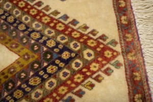 Vintage Beige Tribal 2X2 Abadeh Persian Rug