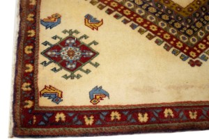 Vintage Beige Tribal 2X2 Abadeh Persian Rug