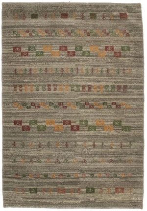 Vintage Tribal Brown 3'3X4'9 Gabbeh Persian Rug