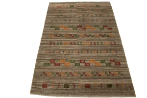 Vintage Tribal Brown 3'3X4'9 Gabbeh Persian Rug