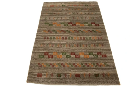 Vintage Tribal Brown 3'3X4'9 Gabbeh Persian Rug
