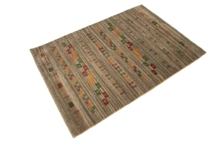 Vintage Tribal Brown 3'3X4'9 Gabbeh Persian Rug