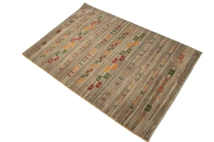Vintage Tribal Brown 3'3X4'9 Gabbeh Persian Rug