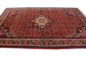 Vintage Red Tribal 6'7X10'5 Zanjan Persian Rug