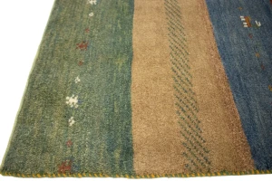 Vintage Tribal Multicolored Stripes 3X5 Gabbeh Persian Rug