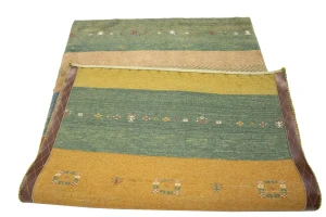 Vintage Tribal Multicolored Stripes 3X5 Gabbeh Persian Rug