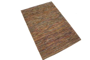 Multicolored Vintage Stripes Tribal 3X4 Gabbeh Persian Rug
