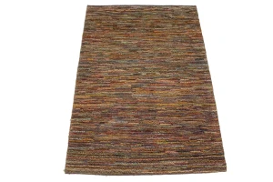 Multicolored Vintage Stripes Tribal 3X4 Gabbeh Persian Rug