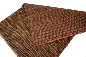 Vintage Multicolored Stripes Tribal 3X4 Gabbeh Persian Rug
