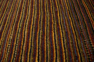 Vintage Multicolored Stripes Tribal 3X4 Gabbeh Persian Rug