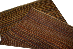 Vintage Multicolored Stripes Tribal 3X4 Gabbeh Persian Rug
