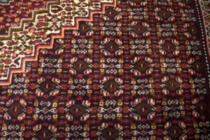 Vintage Floral Orange-red 4X5 Bidjar Sanneh Persian Rug