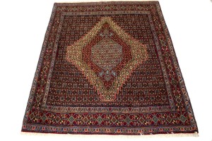 Vintage Floral Orange-red 4X5 Bidjar Sanneh Persian Rug