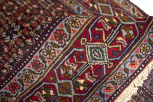 Vintage Floral Orange-red 4X5 Bidjar Sanneh Persian Rug