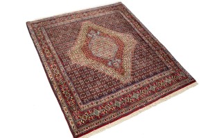 Vintage Floral Orange-red 4X5 Bidjar Sanneh Persian Rug