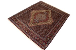 Vintage Floral Orange-red 4X5 Bidjar Sanneh Persian Rug