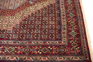 Vintage Floral Orange-red 4X5 Bidjar Sanneh Persian Rug