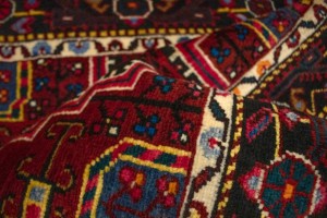 Vintage Geometric Red 3X6 Hamedan Persian Rug