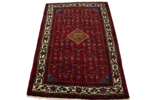 Red Vintage Tribal 3X5 Pictorial Hamedan Persian Oriental Rug