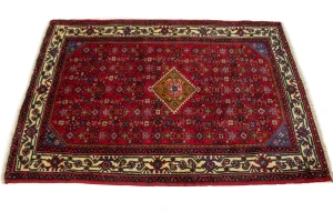 Red Vintage Tribal 3X5 Pictorial Hamedan Persian Oriental Rug