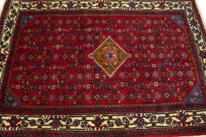 Red Vintage Tribal 3X5 Pictorial Hamedan Persian Oriental Rug
