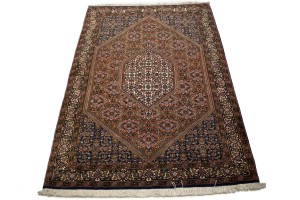 Vintage Floral Rust Orange 3'8X5'6 Bidjar Persian Rug