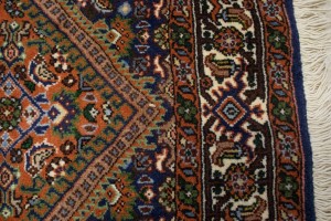 Vintage Floral Rust Orange 3'8X5'6 Bidjar Persian Rug