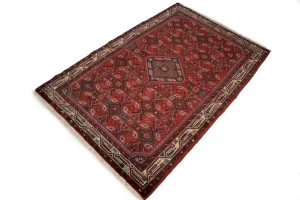 Red Vintage Tribal 3'5X5 Floral Hamedan Persian Rug
