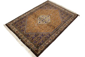 Vintage Floral Orange 4X5 Bidjar Persian Rug