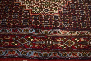 Purple-navy Vintage Floral Geometric 4X5 Bidjar Sanneh Persian Oriental Rug