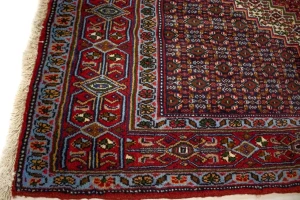 Purple-navy Vintage Floral Geometric 4X5 Bidjar Sanneh Persian Oriental Rug