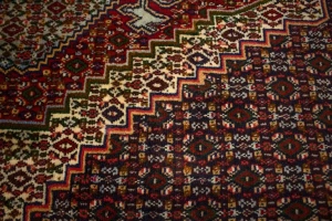 Purple-navy Vintage Floral Geometric 4X5 Bidjar Sanneh Persian Oriental Rug