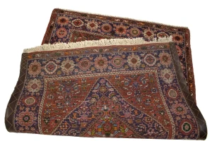 Vintage Floral Rusty Red 3X5 Bidjar Gholtogh Persian Rug