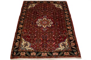 Vintage Floral Red 4X5 Gholtogh Persian Rug