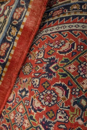 Semi Antique Orange-red Floral 3X5 Bidjar Persian Rug
