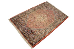Semi Antique Orange-red Floral 3X5 Bidjar Persian Rug