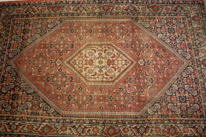 Semi Antique Orange-red Floral 3X5 Bidjar Persian Rug