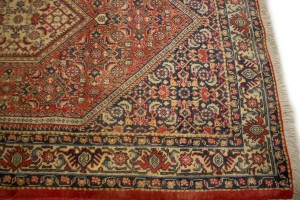 Semi Antique Orange-red Floral 3X5 Bidjar Persian Rug