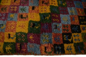 Multicolored Tribal Checker 3X4 Gabbeh Persian Rug