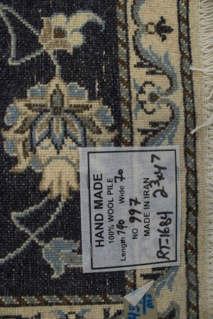 Navy Blue Floral Classic 2'3X4'7 Nain Persian Rug