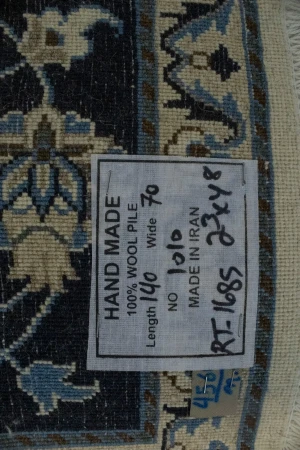 Navy Blue Floral Classic 2'3X4'8 Nain Persian Rug