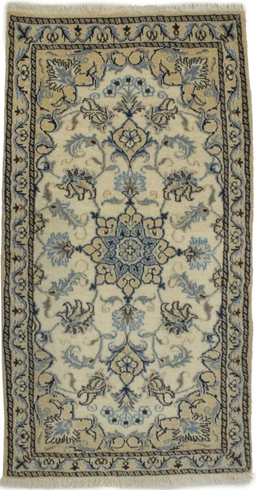 Cream Classic Floral 2'4X4'5 Nain Persian Rug