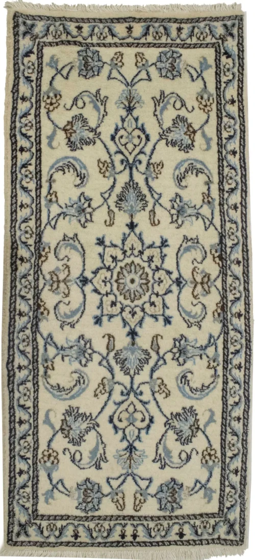 Cream Classic Floral 2'3X5 Nain Persian Rug