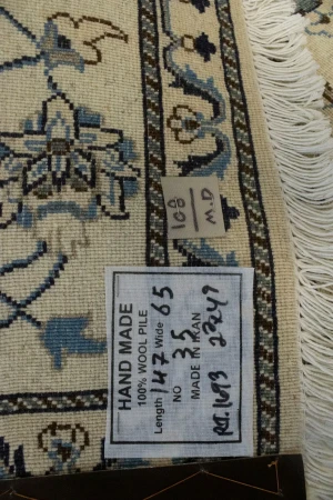 Cream Classic Floral 2'2X4'9 Nain Persian Rug