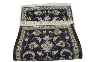 Navy Blue Classic Floral 2'5X4'3 Nain Persian Rug