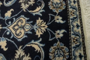 Navy Blue Classic Floral 2'5X4'3 Nain Persian Rug
