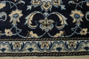 Navy Blue Classic Floral 2'5X4'3 Nain Persian Rug