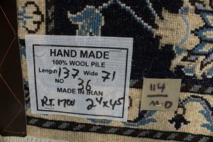 Navy Blue Classic Floral 2'4X4'5 Nain Persian Rug