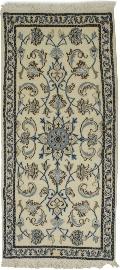 Cream Floral Classic 2X5 Nain Persian Rug